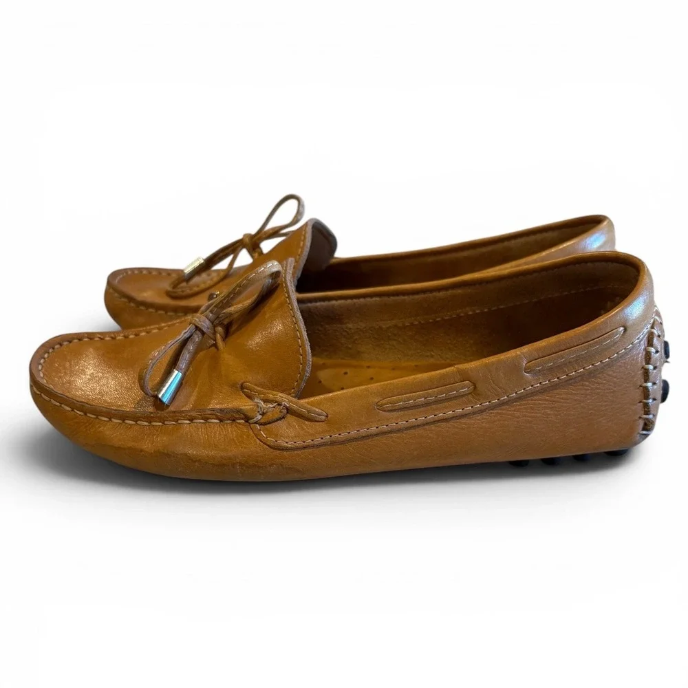 Mercanti Fiorentini Women's 8 Tan Leather Driving Loafers MF-3200 Made in Brazil